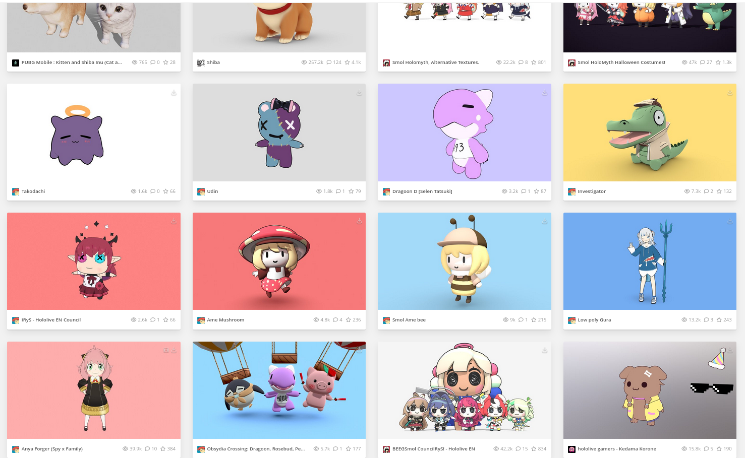 Sketchfab Chibi 3D Model Samples